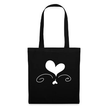 Herz Liebe Symbol form - Stoffbeutel - Schwarz - Vorne