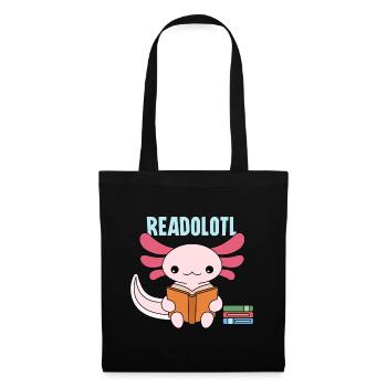 Readolotl Pun Design for Axolotl Lovers - Tote Bag - black - Front