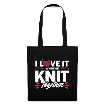 Amateurs de tricot Fil Tricot Tricot Cadeau - Sac en tissu - noir - Devant