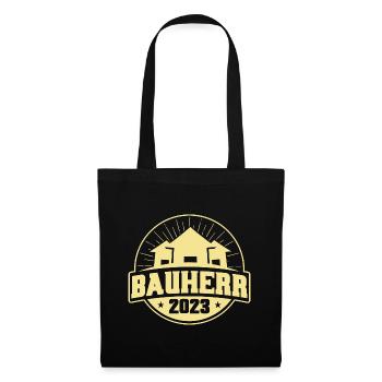 Bauherr 2023 Bauherr Geschenk - Stoffbeutel - Schwarz - Vorne