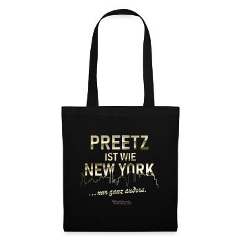 Preetz ist wie New York - Stoffbeutel - Schwarz - Vorne