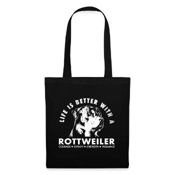 rottweiler - Sac en tissu - noir - Devant