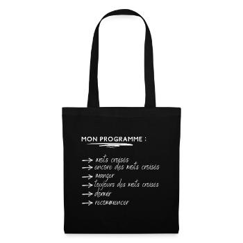 Cadeau mots croisés fléchés humour fan drôle - Sac en tissu - noir - Devant