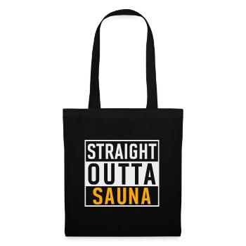 Sauna Spruch Straight Outta Sauna - Stoffbeutel - Schwarz - Vorne