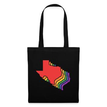 Regenbogenkarten Design für stolze LGBT+ Texaner - Stoffbeutel - Schwarz - Vorne