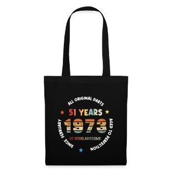 51 Years Old Made In 1973 Vintage February 1973 - Sac en tissu - noir - Devant