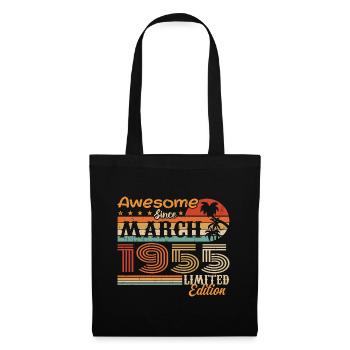 March 1955 Vintage 1955 Retro Birthday Gift - Tote Bag - black - Front