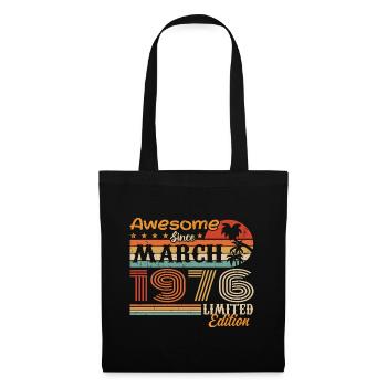 March 1976 Vintage 1976 Retro Birthday Gift - Tote Bag - black - Front