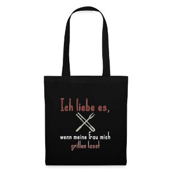 J’adore quand ma femme me laisse griller - Sac en tissu - noir - Devant