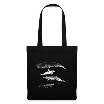 Baleine bleu baleine cachalot baleine à bosse cadeau océan - Sac en tissu - noir - Devant