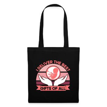 Doula Hebamme Geburtshelferin Geschenk - Stoffbeutel - Schwarz - Vorne