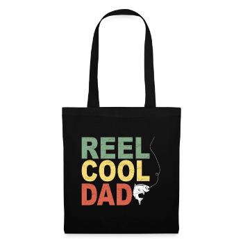 Fischen Dad Geschenkidee - Stoffbeutel - Schwarz - Vorne
