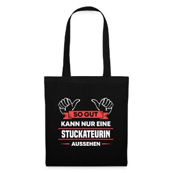 Stuckateurin Design für stolze Handwerker - Stoffbeutel - Schwarz - Vorne
