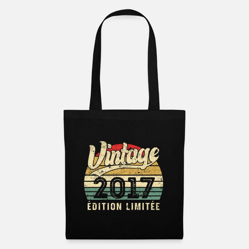 Vintage Geburtstagsgeschenk 2017 Limited Edition - Stoffbeutel - Schwarz