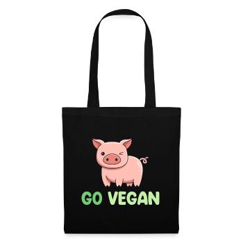 Pig design for proud vegans - Tote Bag - black - Front