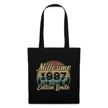 Millésime 1987 - Cadeau Pour le 37e Anniversaire - Sac en tissu - noir - Devant