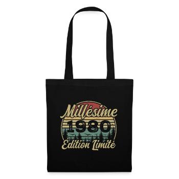 Millésime 1980 - Cadeau Pour le 44e Anniversaire - Sac en tissu - noir - Devant