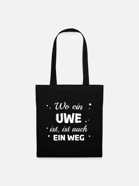 Uwe Name Spruch Design für stolze Uwes - Stoffbeutel - Schwarz