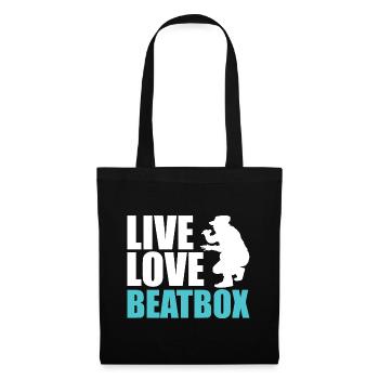 beatboxer live love beatbox - Musik Percussion - Stoffbeutel - Schwarz - Vorne