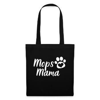 Mops Mama Hunde Muttertag Geschenk Haustier Mops - Stoffbeutel - Schwarz - Vorne