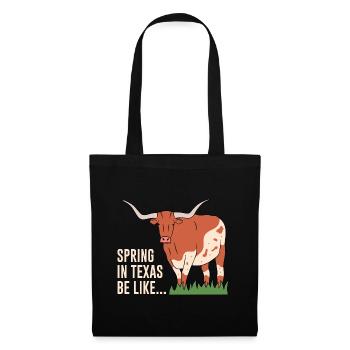 Texas Weather Spring Longhorn Design pour Proud - Sac en tissu - noir - Devant