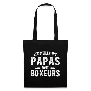 Les Meilleurs Papas Sont Boxeurs | Cadeau Boxeur - Sac en tissu - noir - Devant