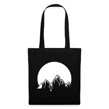 Soleil - Montagne - (2) - Sac en tissu - noir - Devant