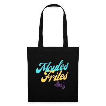Moules frites vibes tee shirt humoristique chti - Sac en tissu - noir - Devant