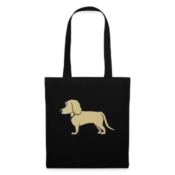 Chien Animal brun Symbole Pet - Sac en tissu - noir - Devant