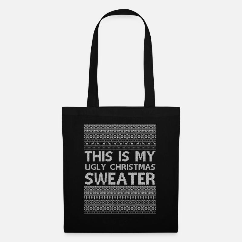 Ugly Christmas Sweater - Stoffbeutel - Schwarz