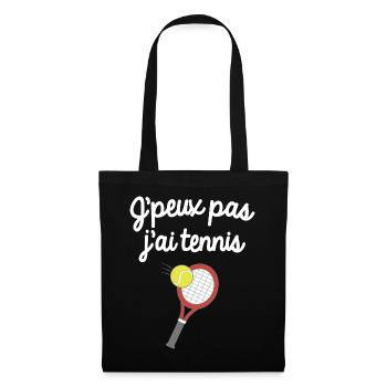 J'peux pas j'ai tennis - Sac en tissu - noir - Devant