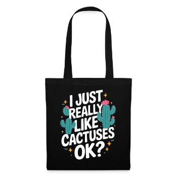 Cactus Cactus Plante du désert - Sac en tissu - noir - Devant