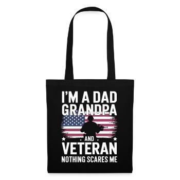 Soldat militaire vétéran - Sac en tissu - noir - Devant