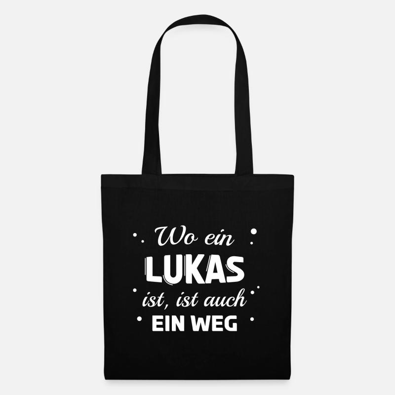 Lukas Name Spruch Design für stolze Lukas - Stoffbeutel - Schwarz