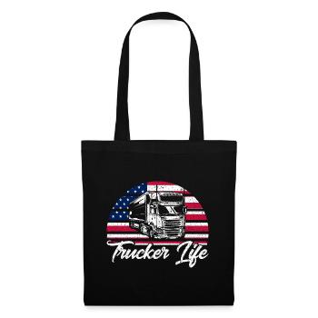 Cadeau de camionneur de camion semi-remorque - Sac en tissu - noir - Devant