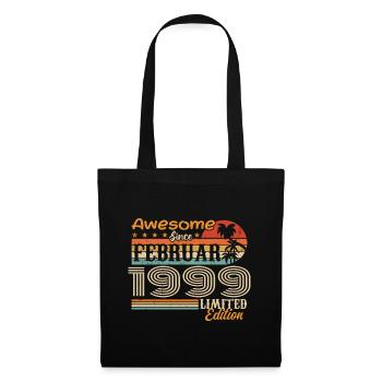 Geburtstag Vintage Geschenkidee Februar 1999 - Stoffbeutel - Schwarz - Vorne