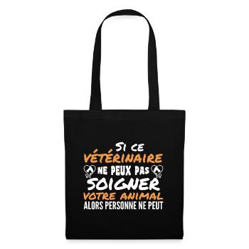 Tierarzt Geschenk Humor - Stoffbeutel - Schwarz - Vorne
