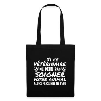 Tierarzt Geschenk Humor - Stoffbeutel - Schwarz - Vorne
