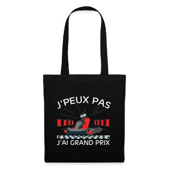 Ich kann nicht, ich habe ein Grand-Prix-Autorennen - Stoffbeutel - Schwarz - Vorne