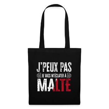 Je peux pas je vais m'éclater à Malte humour Malta - Sac en tissu - noir - Devant