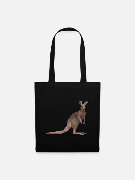 Kangaroo origamy / polygon - Tote Bag - black