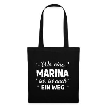 Marina Name Spruch Design für stolze Marinas - Stoffbeutel - Schwarz - Vorne