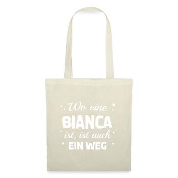 Bianca Name Spruch Design für stolze Biancas - Stoffbeutel - Natur - Vorne