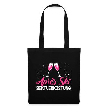 Apres Ski Après Ski Sektverkostung Geschenk - Stoffbeutel - Schwarz - Vorne