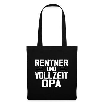 Rentner sondern Vollzeit Opa - Stoffbeutel - Schwarz - Vorne