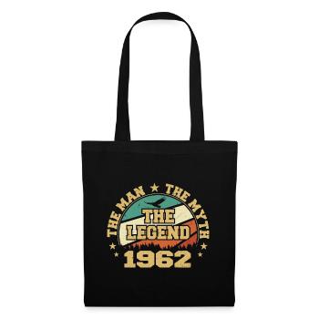 1962 Anniversaire Né En 1962 Rétro Vintage - Sac en tissu - noir - Devant