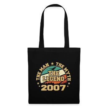 2007 Geburtstag geboren im Jahr 2007 Retro Vintage - Stoffbeutel - Schwarz - Vorne