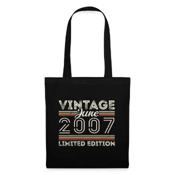 Juni 2007 Juni Geburtstagsgeschenk Juni 2007 - Stoffbeutel - Schwarz - Vorne