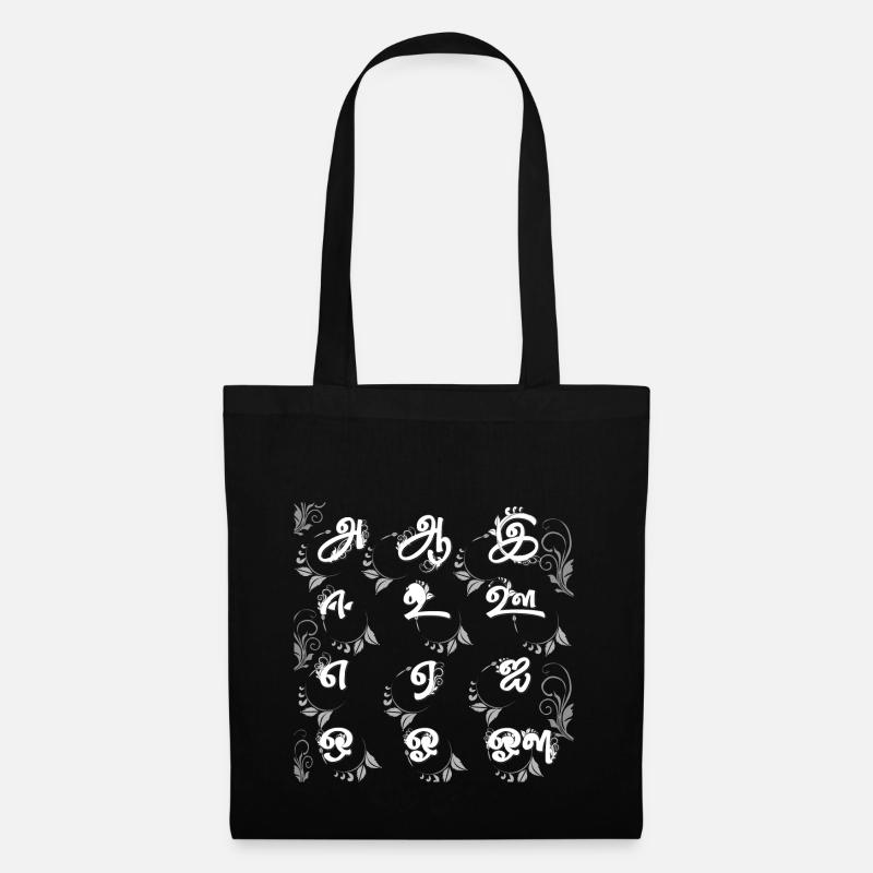 Tamil Alphabet - Tote Bag - black