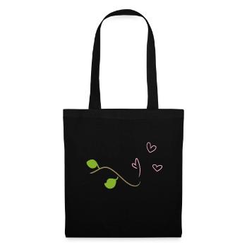 Symbole de branche Heart Tree Natural Stick Leaf - Sac en tissu - noir - Devant